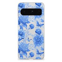 TPU Case voor Google Pixel 8 Pro Flowers Blue