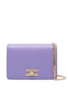 Elisabetta Franchi sac porté épaule à plaque logo - Violet