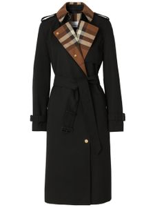 Burberry trench en gabardine à carreaux - Noir