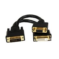StarTech.com 20 cm DVI-I mannelijke naar DVI-D vrouwelijk en HD15 VGA vrouwelijk Wyse DVI-splitterkabel