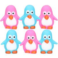 Rubber badeendjes/pinguins - 6x stuks - badkamer fun artikelen - size 6 cm - kunststof