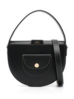 A.P.C. petit sac à main en cuir à poche - Noir