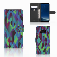 Samsung Galaxy S8 Book Case Abstract Green Blue - thumbnail