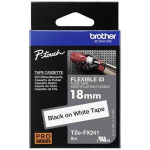 Brother TZe-FX241 Labeltape flexibel Tapekleur: Wit Tekstkleur: Zwart 18 mm 8 m