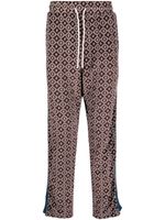 Drôle De Monsieur pantalon de jogging en velours à motif monogrammé - Marron