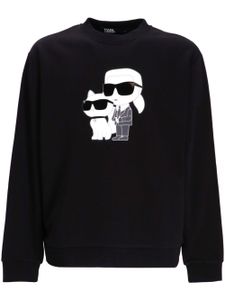 Karl Lagerfeld sweat à motif Ikonik - Noir