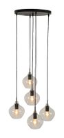 Light & Living Hanglamp Rakel Getrapt, 5-Lamps - Mat Zwart