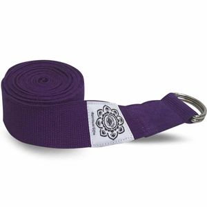 Katoenen Yoga Riem Paars met D-Ring - 248 cm