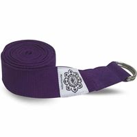 Katoenen Yoga Riem Paars met D-Ring - 248 cm - thumbnail