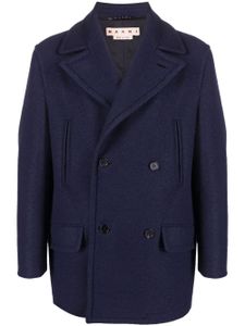 Marni manteau en laine à boutonnière croisée - Bleu