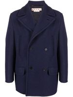 Marni manteau en laine à boutonnière croisée - Bleu - thumbnail