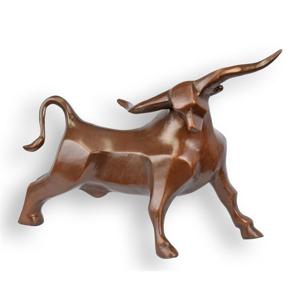 MODERNISTISCHE BRONZEN SCULPTUUR VAN EEN STIER