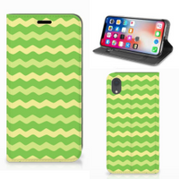 Apple iPhone Xr Hoesje met Magneet Waves Green - thumbnail