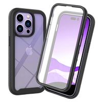 360 Protection Series iPhone 14 Pro Case - Zwart / Doorzichtig