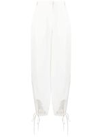 MSGM pantalon à taille élastiquée - Blanc