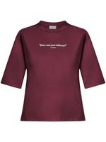 Off-White t-shirt en coton à slogan imprimé - Violet