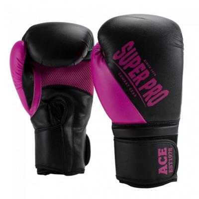 Super Pro (kick)bokshandschoenen Combat Gear ACE PU roze 14oz