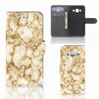 Samsung Galaxy J3 2016 Bookcase Marmer Goud