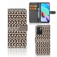 Xiaomi Redmi 10 Telefoon Hoesje Aztec Brown - thumbnail