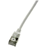 LogiLink CQ9072S RJ45 Netwerkkabel, patchkabel CAT 6A U/FTP 5.00 m Grijs Extreem dun, Vlambestendig, Flexibel, Folie afscherming, Halogeenvrij, Snagless, - thumbnail