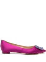 Manolo Blahnik Hangisi satin ballerinas - Violet