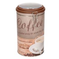 Bruin rond koffie opbergblik/bewaarblik 11 x 19 cm - Voorraadblikken