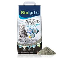 Biokat's Diamond Care MultiCat Fresh, geurend - Fijne kattenbakvulling met actieve kool, speciaal voor huishoudens met meerdere katten - 1 zak (1 x 8 l)
