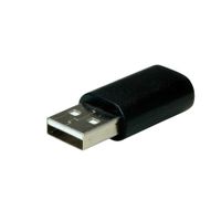 VALUE 12.99.2995 tussenstuk voor kabels USB Type-A USB Type-C Zwart - thumbnail