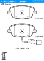 Remblokkenset, schijfrem ATE Ceramic ATE, u.a. für Skoda, VW, Seat