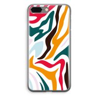 Colored Zebra: iPhone 8 Plus Transparant Hoesje - thumbnail