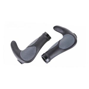 Qtcycletech Qt handvatten ergo+bar-end met lockringen 140mm zwart/grijs op kaart