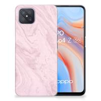 OPPO Reno4 Z | A92s TPU Siliconen Hoesje Marble Pink - Origineel Cadeau Vriendin
