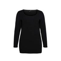 VERO MODA CURVE longsleeve met ronde hals VMPAXI zwart