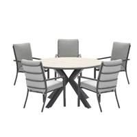 Garden Impressions Senja tuinset 6delig donker grijs - Tulli tuintafel