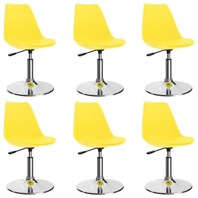 vidaXL Eetkamerstoelen draaibaar 6 st kunstleer geel