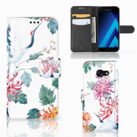 Samsung Galaxy A5 2017 Telefoonhoesje met Pasjes Bird Flowers - thumbnail