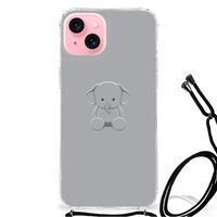 iPhone 15 Plus Stevig Bumper Hoesje Grijs Baby Olifant - thumbnail