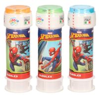 3x Marvel Spiderman bellenblaas flesjes met bal spelletje in dop 60 ml voor kinderen