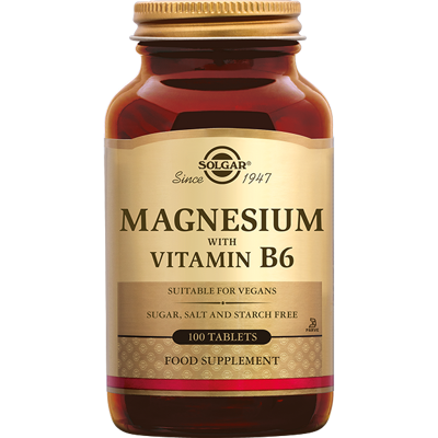 Solgar Magnesium met Vitamine B-6 Tabletten Solgar Magnesium met Vitamine B-6 Tabletten