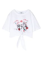 MSGM Kids t-shirt à logo imprimé - Blanc