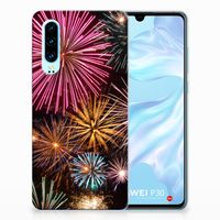 Huawei P30 Silicone Back Cover Vuurwerk - thumbnail