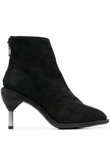 Guidi bottines en daim à talon métallique - Noir