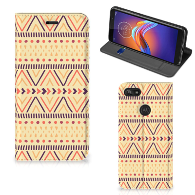 Motorola Moto E6 Play Hoesje met Magneet Aztec Yellow