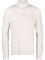 Eleventy cable-knit cashmere-silk blend jumper - Tons neutres