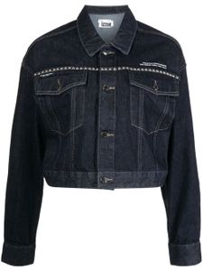 izzue veste en jean à détails de clous - Bleu