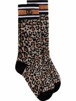 Dolce & Gabbana chaussettes à motif léopard - Marron