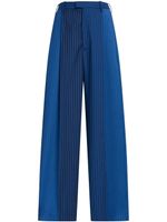 Marni pantalon droit à fines rayures - Bleu