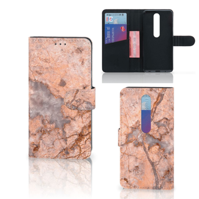 Nokia 6.1 (2018) Bookcase Marmer Oranje