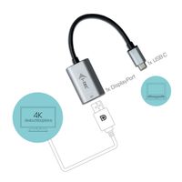 i-tec Metal C31METALDP60HZ video kabel adapter 0,15 m USB Type-C Display Port Grijs, Turkoois - thumbnail