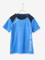 Jongens sportshirt van technisch materiaal blauw vlag